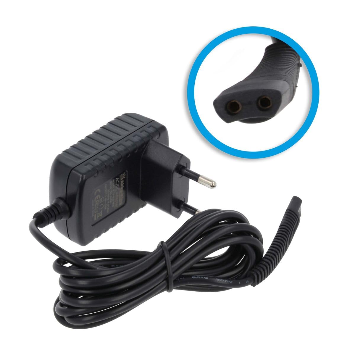 Chargeur Trade-Shop 6V 0,6A Pour Rasoir Braun Series 5, 3, 7, Compatible 81615618, Prise Européenne