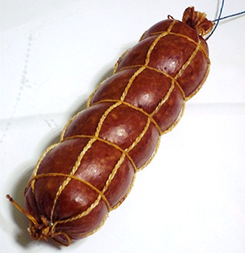 40 Pcs. Salami Or Summer Sausage Casings In A Spiral Net Of 6 Cells, 15.5" Long, Clear Fibrous, Professional Handmade Knitting Imitation (2.2") #TOP4