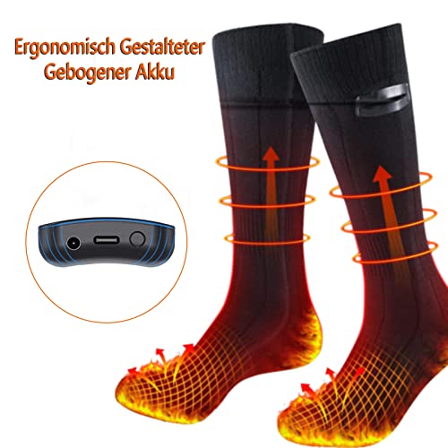 Heated Socks, Heated Socks Women Men, 4000 mAh USB Rechargeable Electric Socks with 3 Files Adjustable Temperature, Foot Warmer Electric for Skiing, Fishing, Cycling, Camping - Image 7