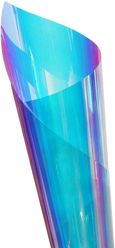 Sunice 54"x40" Roll Holographic Iridescent Window Film Colorful Glass Stickers Adhesive Stained Glass Vinyl Anti UV Rainbow Effect Tint for Home