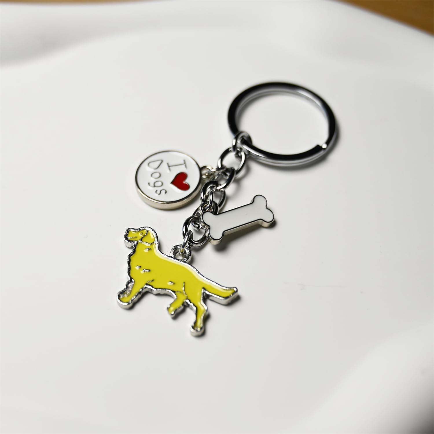 Dog Keychain Ring, Cool Cute Pet Dog Keyring Bag Charm Mini Metal Key Ring Keyfob image 3