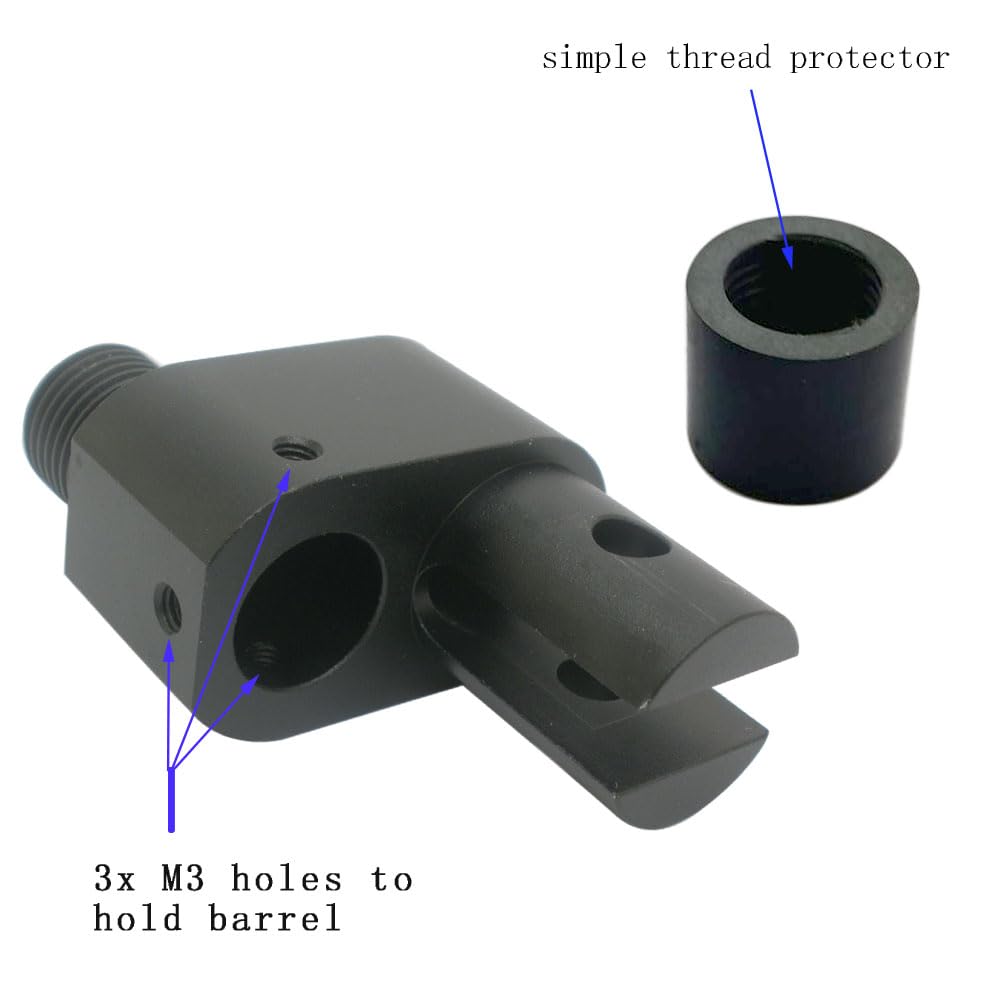 Fascia per pompa variabile in lega di alluminio nera e adattatore silenziatore per Crosman Barrel 1377 1322..