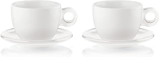 Fratelli Guzzini Drops Breakfast Cups with Saucer, Porcelain