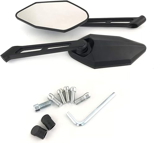 OKSTNO Espejos retrovisores universales para motocicleta, vástago de metal resistente, Big Vision, se adapta a scooter de 0.315 in y 0.394 in