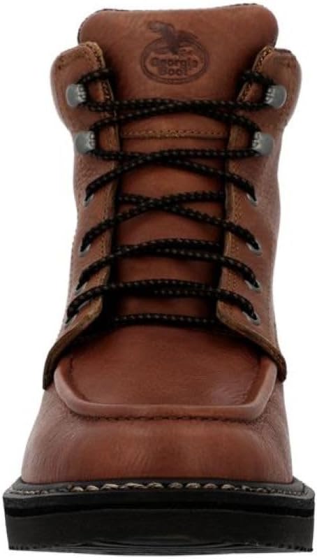 Georgia Boot PRO-Series Men’s Work Boots, 6” Moc Toe Wedge, SPR Full-Grain Leather, Midnight Black Non-Marking Outsole, Oil-Resistant Outsole, Welt Construction, Comfortable Soft Toe GB003PRO - Image 4