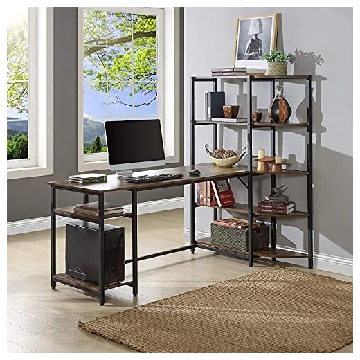 Yliping Multifunctional, Simple and Stylish Versatility/Two-in-one Design with Storage Shelf/Desk and Bookshelf/It can Fully Maximize The Casual Work and Reading Pleasure, Domicile Office Computer de