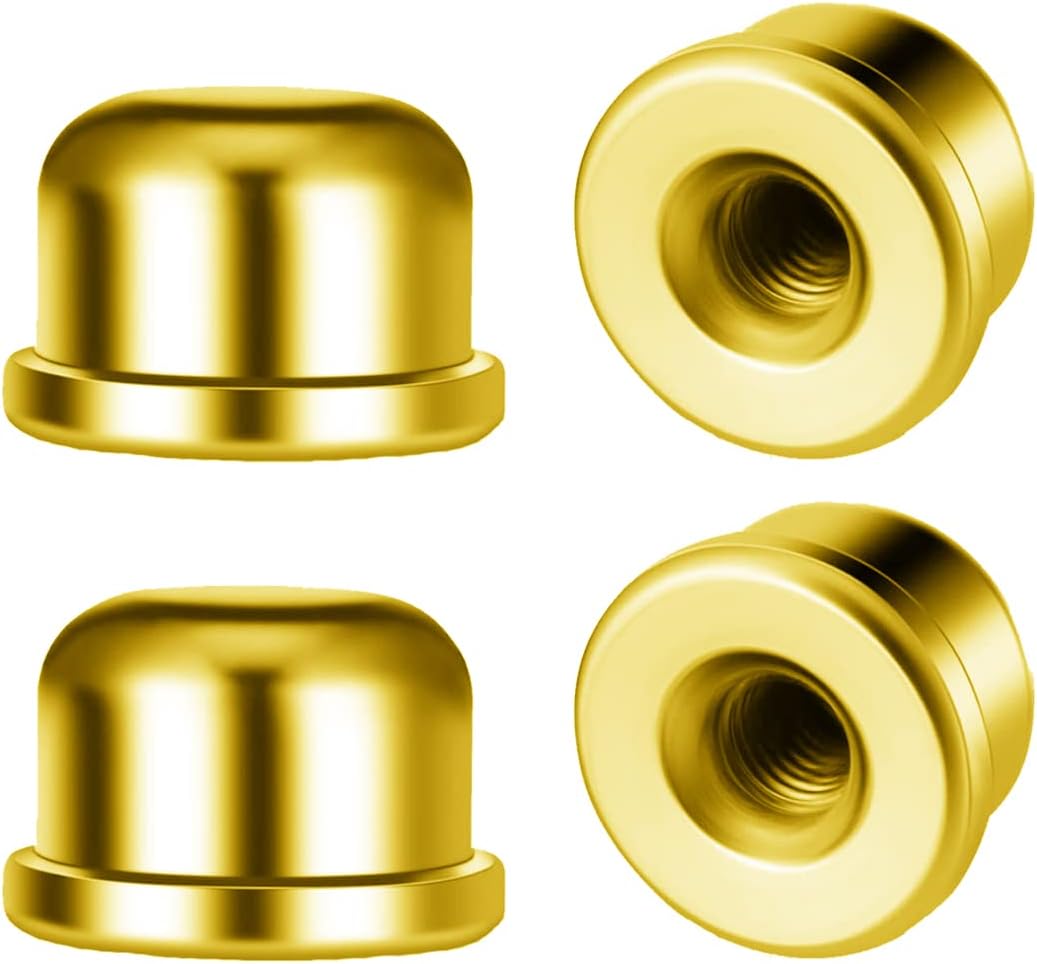 RTNLIT 4pcs Black Lamp Finials Caps, Threaded 1/4-27 lamp Shade Screw Cap, 1/2 Inch Tall for Lamp Harp Tops