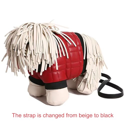 Image of Women PU Leather Unique Novelty Dog Shaped Crossbody Shoulder Bag Handbag Purse