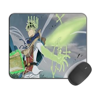 Kirmada Printed Design Mouse Pad Yuno Wind Power (200MM X 240 X 3MM) Enhance Gaming and Work Performance Comfortable and Precise Non-Slip Water Proof Black Clover Mouse Pad.