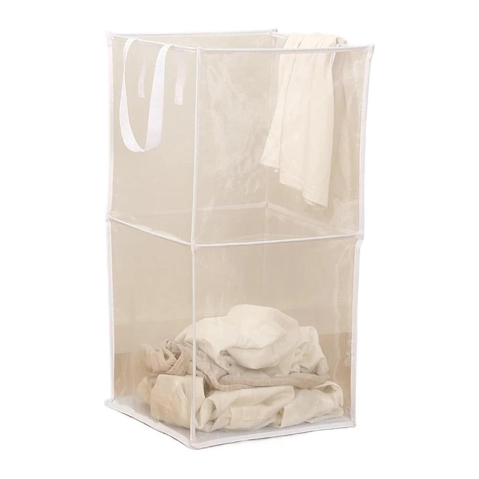 Fabric laundry hamper Foldable Mesh Laundry Basket Dirty Clothes Hamper Breathable Durable Large Capacity for Family(Color3)