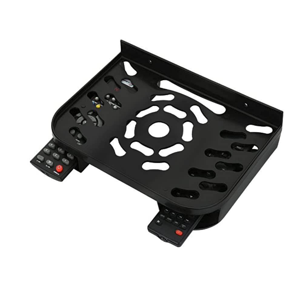 Set Top Box Stand with Two Remote Storage WiFi Stand Multipurpose Stand Black Colour Black Multipurpose Set-Top Box Stand Organize and Elevate Your Entertainment Setup