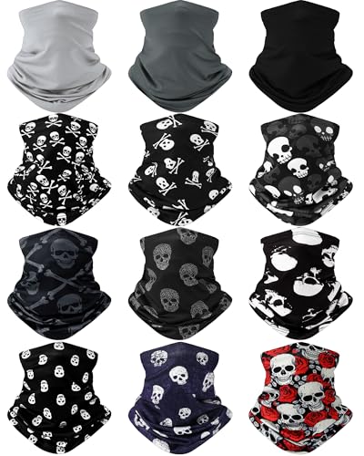 Image of Cuffbow 12 Pack Neck Gaiters Face Mask Balaclava for Men Women Cooling Neck Gaiter Summer UV Protection Scarf