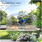 MrCrafts Window Bird Feeder with Strong Suction Cups, Clear Window Bird feeders for Viewing, Bird Feeders for Outdoors Outside,Multiple Bird Types