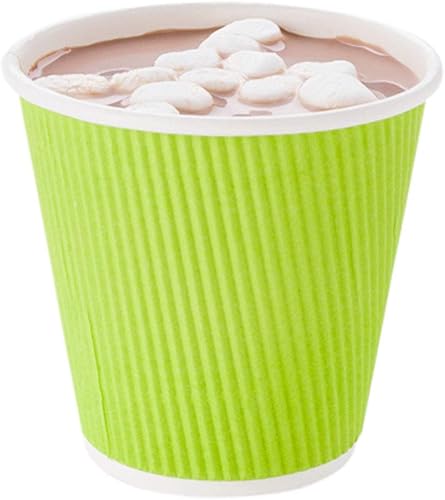 Vista 191 de Vasos de café de papel aislado de pared corrugada, 8 oz, Anaranjado