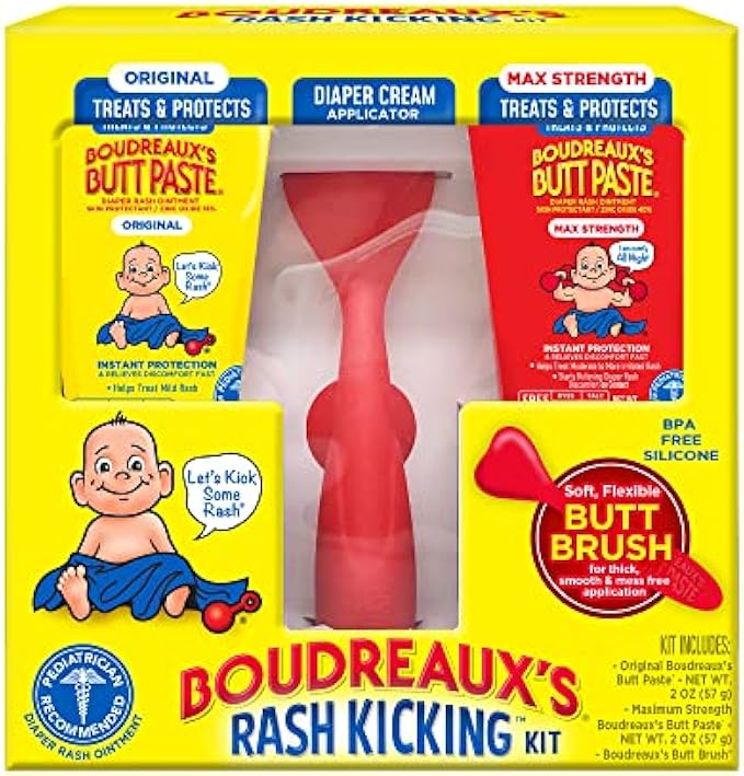 Boudreaux's Butt Paste Complete Rash Kicking Kit, Diaper Rash Cream Ointments for Baby & Applicator