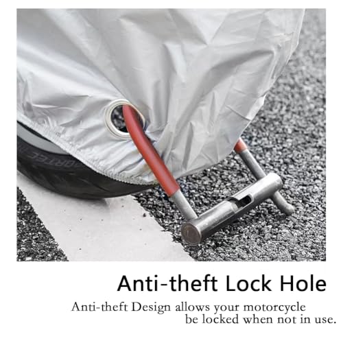 Image of Motorcycle Cover Waterproof, Outdoor Motorbike Cover with Lock-Holes, All Season Protection Motorbike Vehicle Covers Fits up to 97 inch Motorcycles - 2XL Size