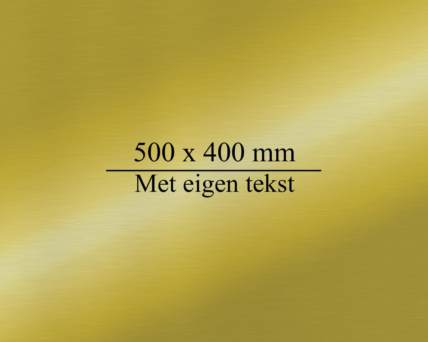 Mosiądz naamplaat - raveerd - Hoogglans gepolijst - 500 x 400 mm