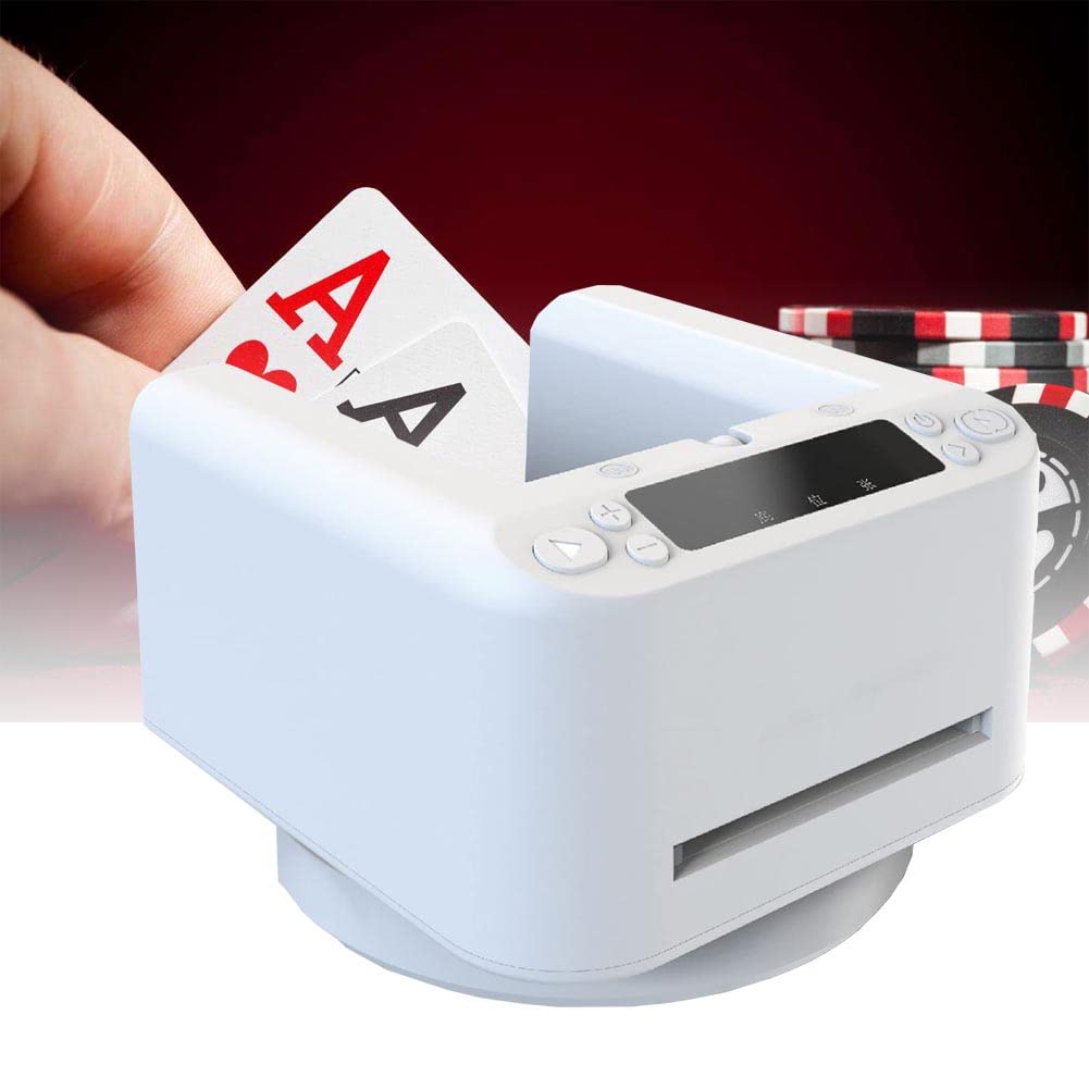 Eoweiot Portable Dealer Machine, 360 Rotating Automatic card Splitting Machine Poker Machine Electric Card Shuffler,for Home Party