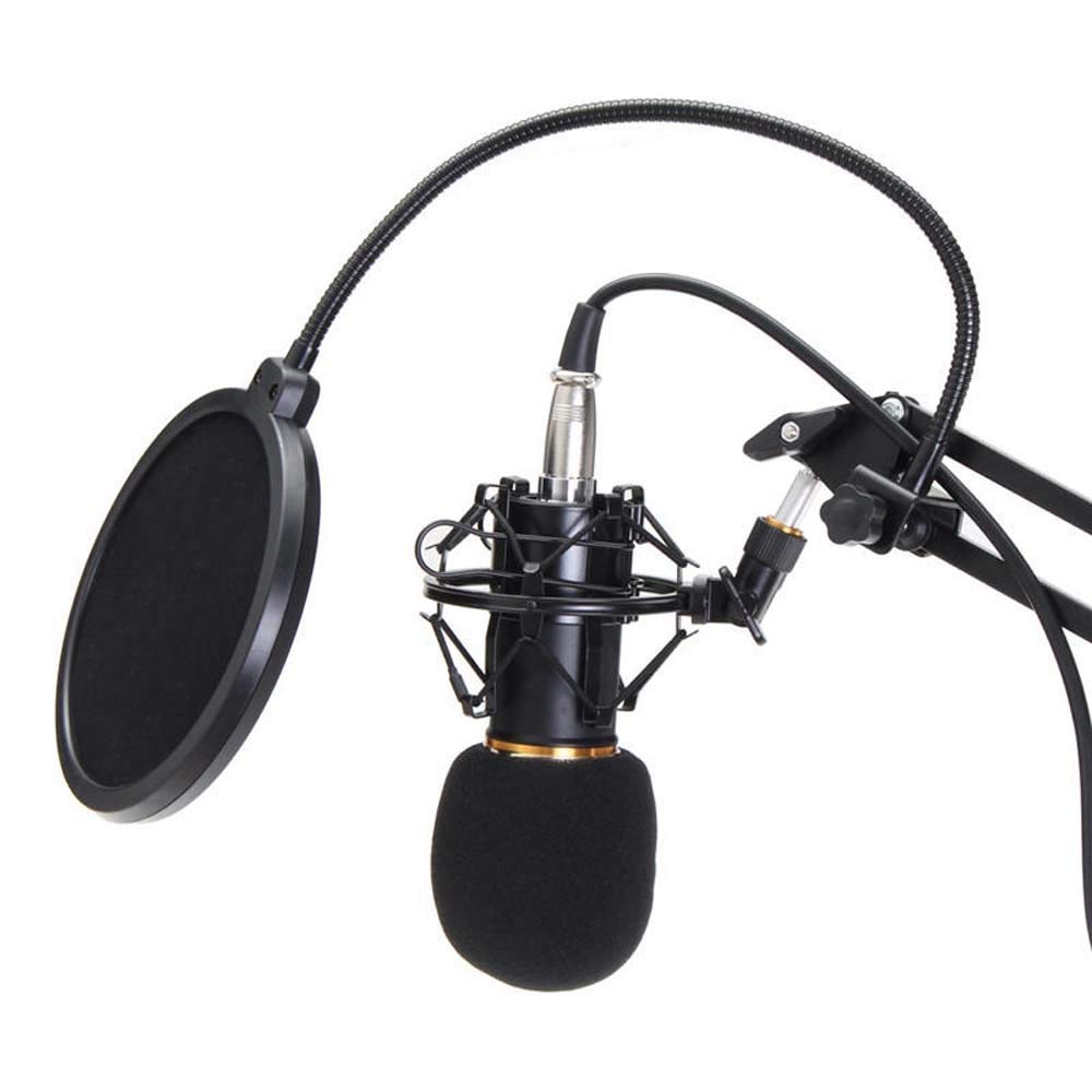 Supporto per Microfono, Microfono a condensatore, Sistema dinamico, Kit con Supporto antivibrazione, Asta per Microfono Professionale, Asta per Microfono