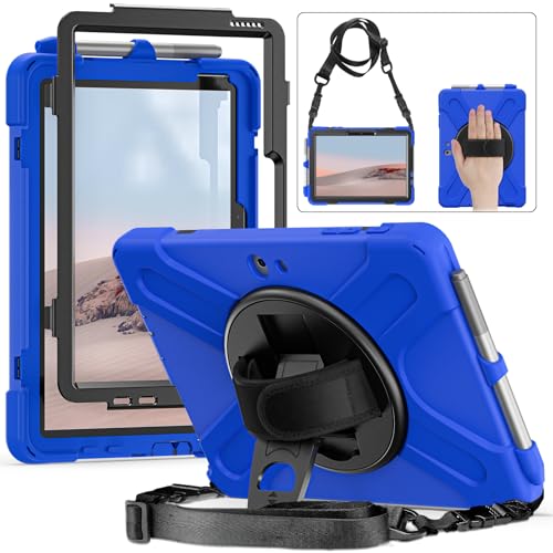 Coque antichoc Surface Go 3 pour éviter les casses d'écran avec support rotatif bleu