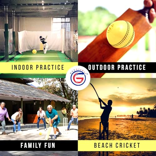 Image of Soft Rubber Cricket Ball for Practice | Outdoor & Indoor Practice Cricket Ball with Core & Stitched Seam | Realistic Feel, True Bounce & Swing for Practice, Honing Skills & Family Fun