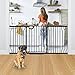 Stair Baby Gate 57-66 Inch, Extra Wide Safety Gate for Baby Pet Adjustable Dog Gates Indoor Extra Wide Gates Pressure Mounted for Baby Toddler Pet for House Stairway Doorway Black (30.5' Tall)