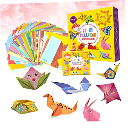 LALAFINA 1 Caixa papel de construção origami criativo origami para crianças papéis coloridos brinque
