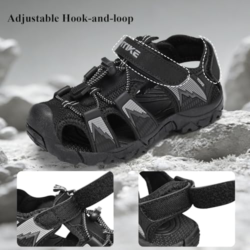 Image of JMFCHI Boys Girls Kids Closed Toe Sports Sandals Summer Water Shoes | Little /Big Kid,Comfortable lightweight,Non-slip soft sole,Hook-and-loop closure,Easy wear,Anti-collision toe,Daily casual