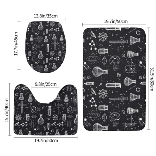 Tapis de salle de bain lavable et antidérapant en lot de 3 pièces
