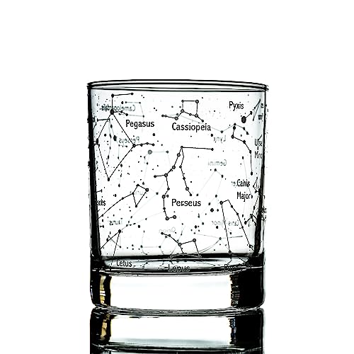 Greenline Goods Whiskey Glass – Northern Summer Sky & Astronomy Constellations – Etched 10 Oz...