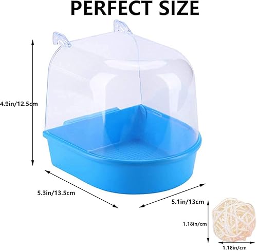 Miniatura 7 de Tfwadmx Jaula para pájaros, caja de baño, suministros de accesorios, tina colgante para pájaros pequeños, periquitos canarios, agapornitos de cacatúa