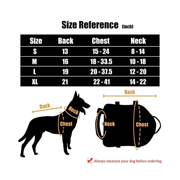 Tactical Dog Harness with 3 Pouches