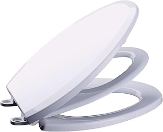 Potty Training Toilet Seat –Toilet Seat with Built in Potty Seat, Slow-Close Elongated Toilet Seat Toddler, Potty Seat for Toilet, Fit Both Adult and Kids Never Loosen, Plastic, White