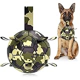 seilziehen sins Robust und weich: Entspricht dem gleichen Sicherheitsstandard wie Kinderspielzeug. Der Hundeball ist aus hochwertigem PU, das das Material eines Standard-Fußballs ist. Er kann getreten werden und springt auch. Das Outdoor-Hundespielzeug ist langlebig und dennoch weich für Zähne, Kiefer und Mund. Es ist auch leicht zu reinigen, im Gegensatz zu vielen Plüsch-Hundespielzeugen, auf denen sich im Laufe der Zeit Bakterien ansammeln.
