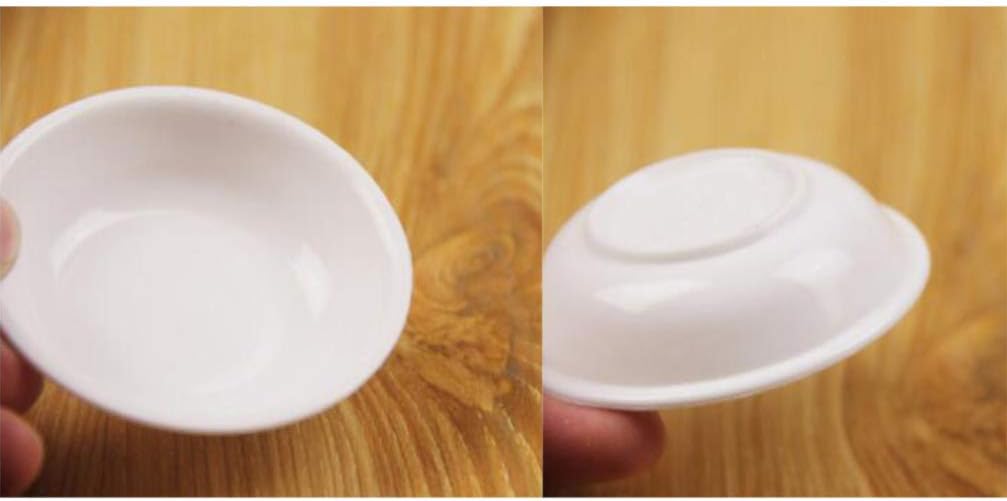 Kichvoe 30Pcs White Mini Plastic Sauce Dishes Small Condiment Bowls Side Plates for Home Kitchen Dining and Entertaining
