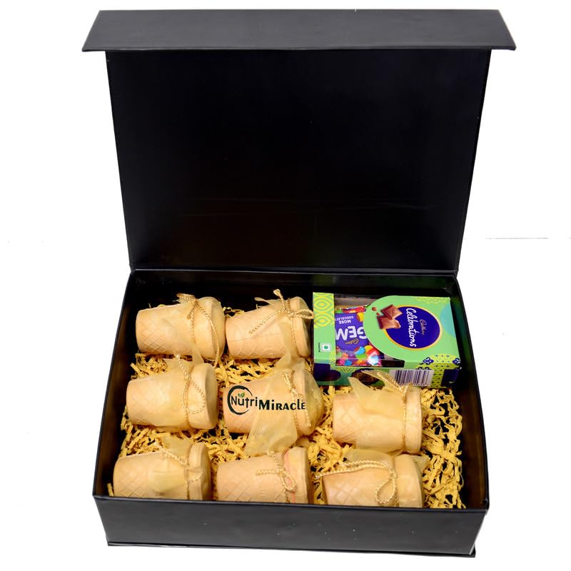 Image of NUTRI MIRACLE Deepawali Eco-Friendly Dry Fruits and Chocolate Hamper with Diya | Assorted Gourmet Diwali Treats