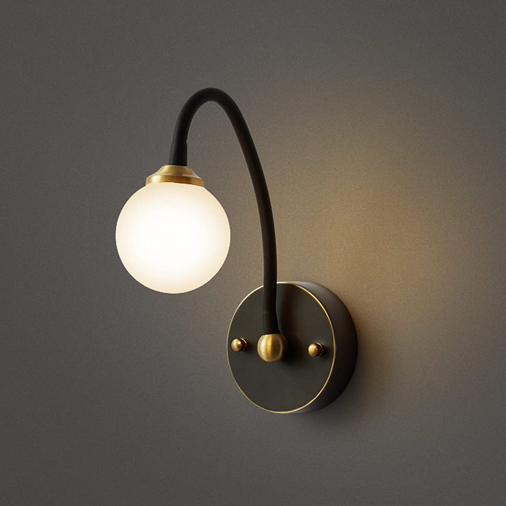 IVEKYKIBC Modern All Bronze Room Bedside Lamp Creativity Shaped Dective Wall Light Sconce Glass Lampshade Background Lights Aisle Lamps Chandelier G9 Warm 3000K ng(A)