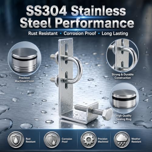Image of Stainless Steel Solar Panel Cleaning Sprinkler Combo Kit (1 Sprinkler, 1 Threaded T, 1 Galvanized Clamp) | 180 Water Spray | 4-7 LPM Flow Rate | 1 /2 Inch BSP Thread | Solar Panel Washing System