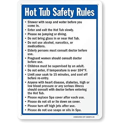 Unoopler Hot Tub Safety Rules Sign Cover