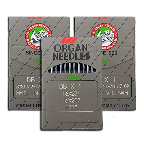 30 ORGAN DBx1 INDUSTRIAL SEWING MACHINE NEEDLES 16X231 16X257 FOR JUKI BROTHER (16)