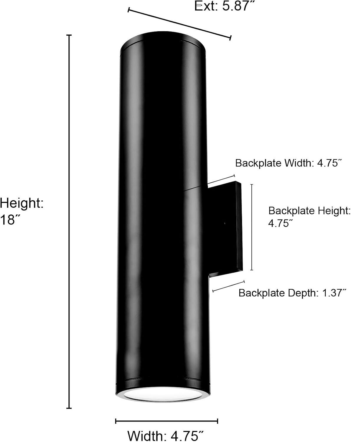 ML Lighting | Vegas Collection | LED45002-PBK | Outdoor LED Wall Sconce in Powder Coated Black with Frosted Glass Shade | Corridors, Gardens, Courtyards, Doorways, Back Yards, Patios