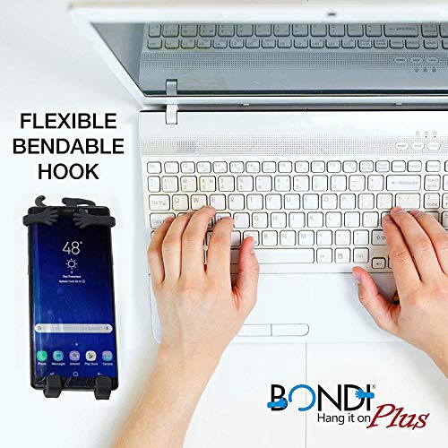 Bondi Plus Flex Phone Holder and Stand - Flexible Silicone Case Hanging Mount for Car Bike and Desk up to 6.75" Large Cell Phones - iPhone Xs XR 11 SE - Samsung Galaxy S10 S20 (Black Bulldog) - Thumbnail 2