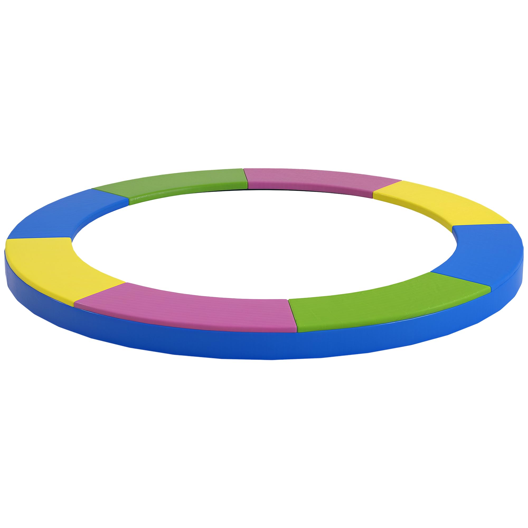 SPORTNOW Copertura Tappeto Elastico Ø244/305/366x30 cm Pieghevole e Portatile, Protezione Trampolino da Giardino in Plastica, PE e Schiuma EPE, Multicolore