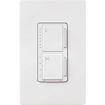 Lutron Maestro Fan Control and Light Dimmer for Dimmable LEDs, Incandescent, and Halogen Bulbs, Single-Pole, MACL-LFQ-WH, White (2-Pack)