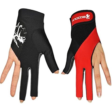 FULLANT 2 Piece Billiard Pool Shooters 3 Fingers Left Hands Gloves Lycra Billiard Glove Snooker Instruments Billiard Accessories Cover