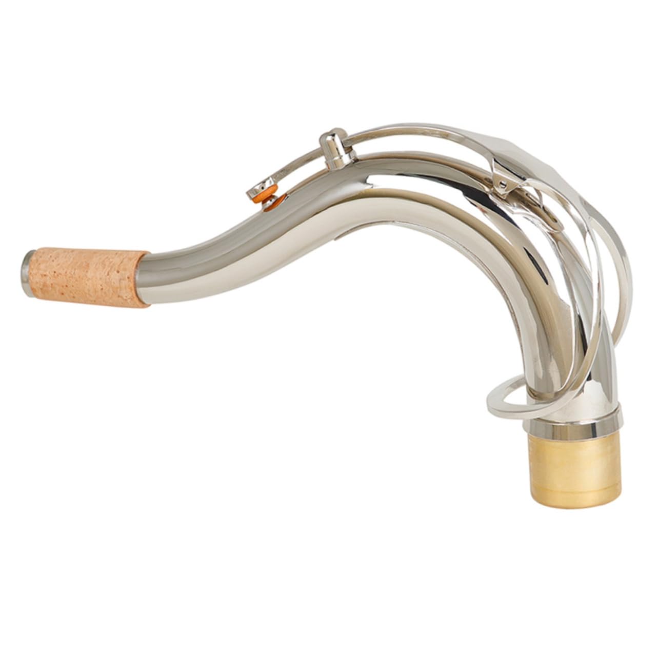 VICASKY Collo Lavorazione di Precisione e Sassofono Tenore per Curvo Facile Installazione in Ottone Placcato Argento Diametro 27,5 Mm, Accordatura in Si Bemolle