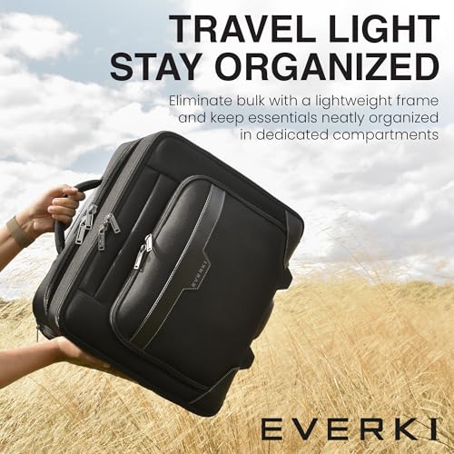 EVERKI Journey 16-Inch Laptop Trolley Rolling Briefcase for Business Professionals – Travel-Friendly Carry-On Laptop Bag, Lightweight Office Bag with Wheels, Roller Laptop Briefcase, Black (EKB440) by EVERKI - Image 7