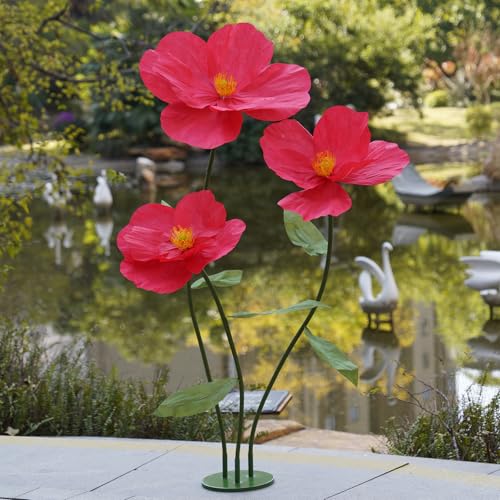 ZEYEXE Large Paper Artificial Flowers,Giant Flowers for Decoration,Huge Handcrafted Poppy