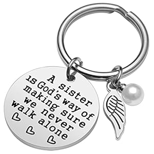 Sistergiftasisterisgodswayofmakingsureweneverwalkalonesisterkeychainsisterjewelrychristmasbirthdaygiftsforsistersfromsister Urban Country Home Decor Sister gift a sister is gods way of making sure we never walk alone sister keychain sister jewelry christmas birthday gifts for sisters from sister urban country home decor