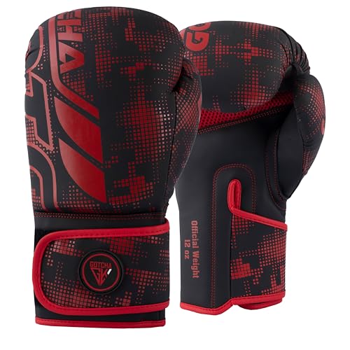 An image depicting Gotchakart Boxing Gloves Sparring Training Gloves for Punch Bag Boxing Gloves Mens Women Adult Muay thai MMA Gloves Kickboxing Fighting and Training Ventilated Palm Multi Layered, 8 10 12 14 16 Oz